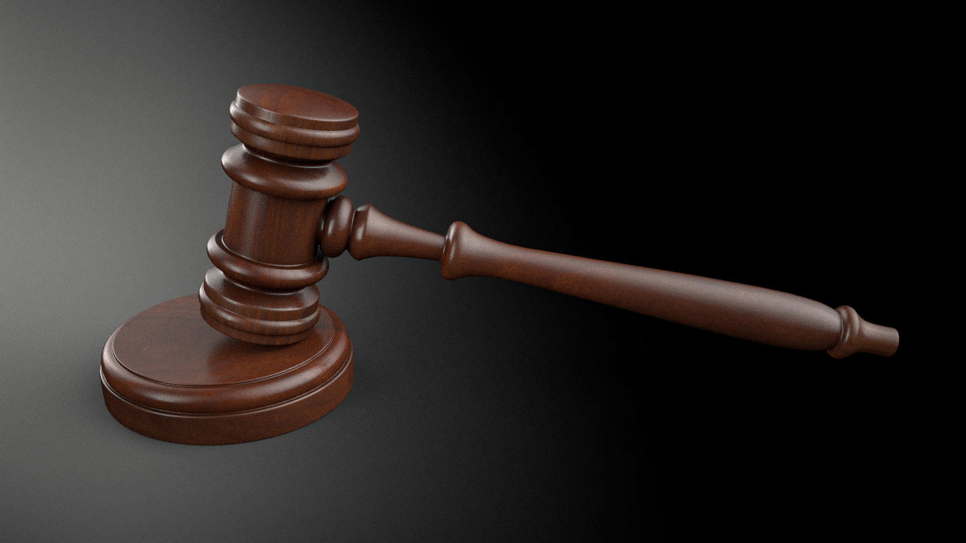 Judge Hammer Low-poly 3D model_2