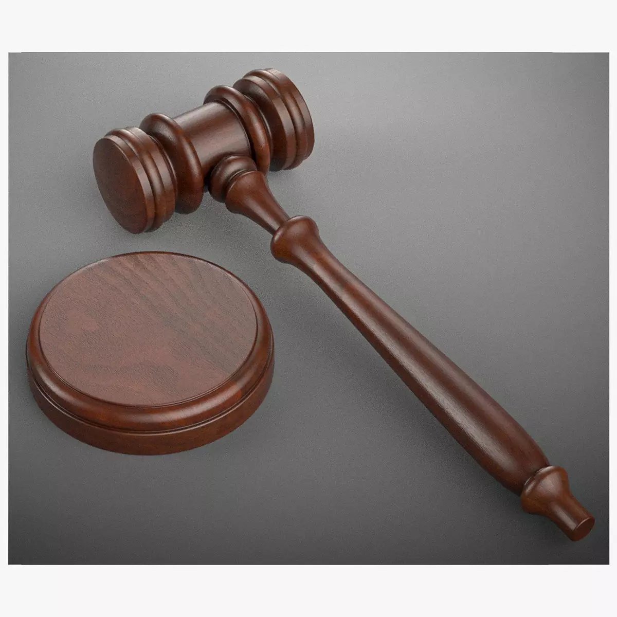 Judge Hammer Low-poly 3D model_0