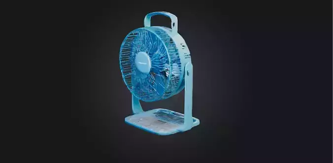 Portable fan Low-poly 3D model