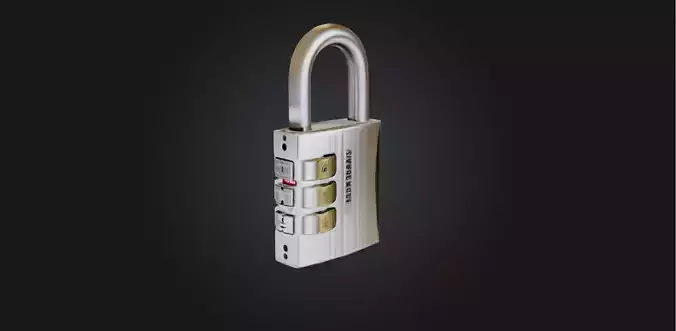 Luggage lock Low-poly 3D model