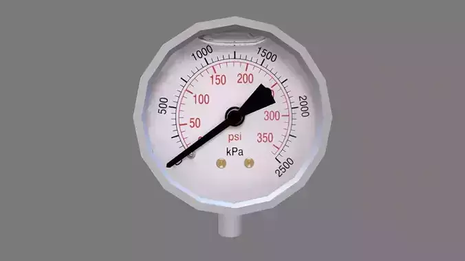 Pressure Gauge Meter Low-poly 3D model
