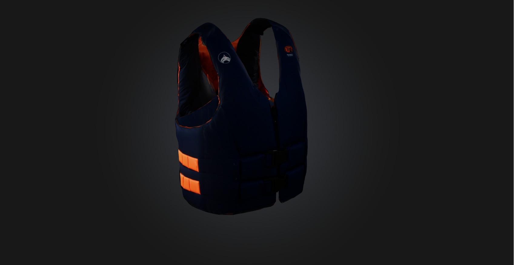 Life jacket Low-poly 3D model_4