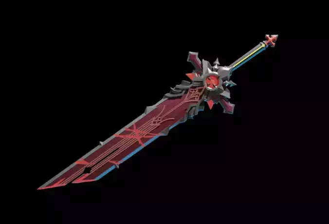Wolfs Gravestone Claymore Sword Genshin Impact Diluc Cosplay 3D print model