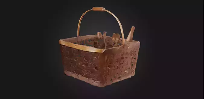 Picnic basket Low-poly 3D model
