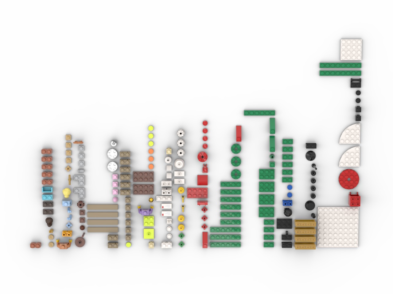 PixelBricks3D - Lego Christmas Town Square  3D print model_1