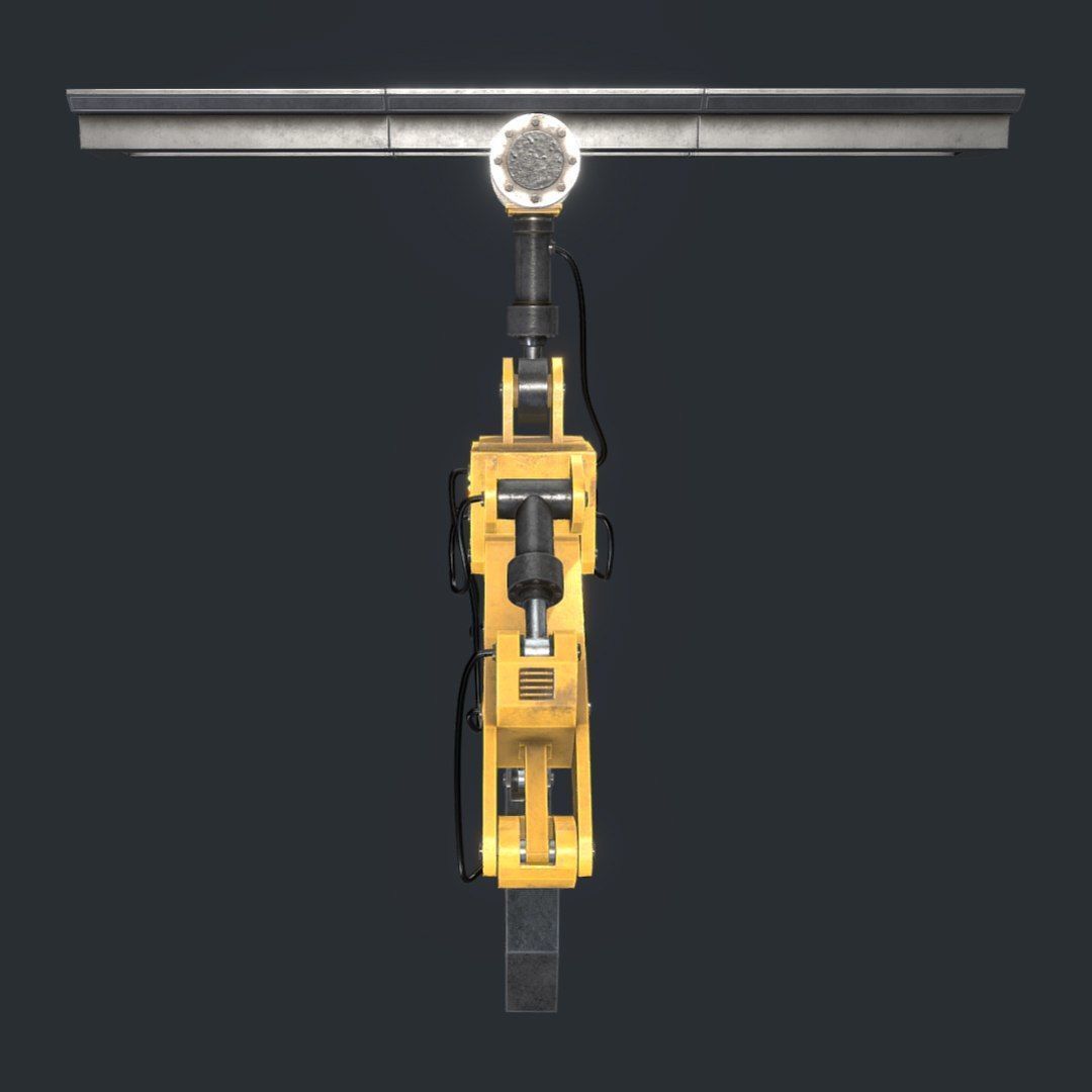 Sci Fi Frog Legged Crane Low-poly 3D model_6