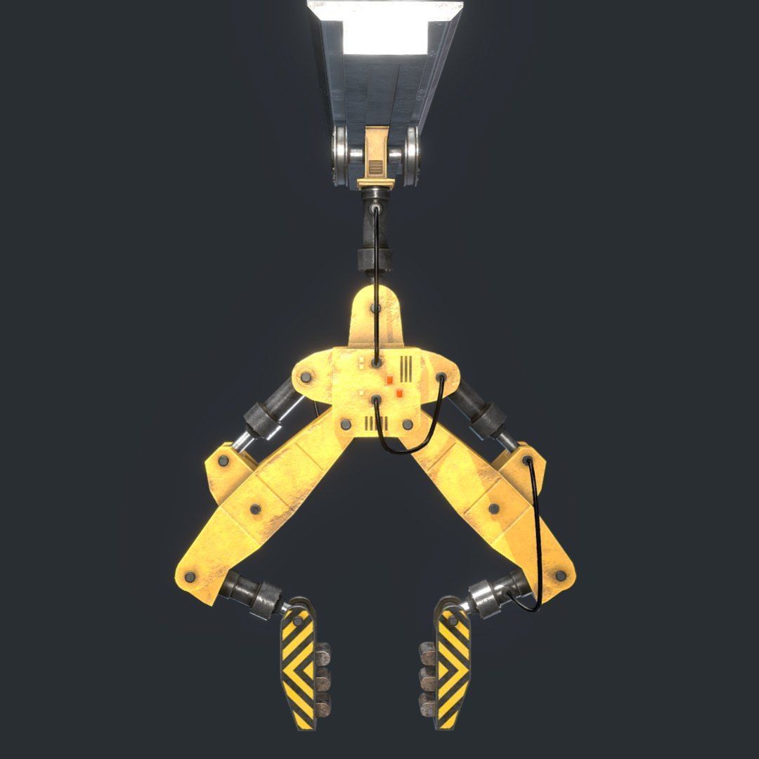 Sci Fi Frog Legged Crane Low-poly 3D model_3