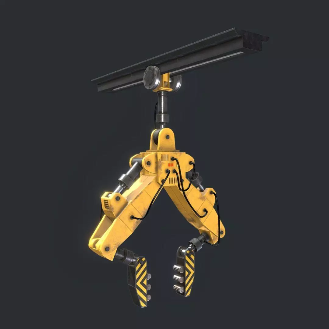 Sci Fi Frog Legged Crane Low-poly 3D model_0