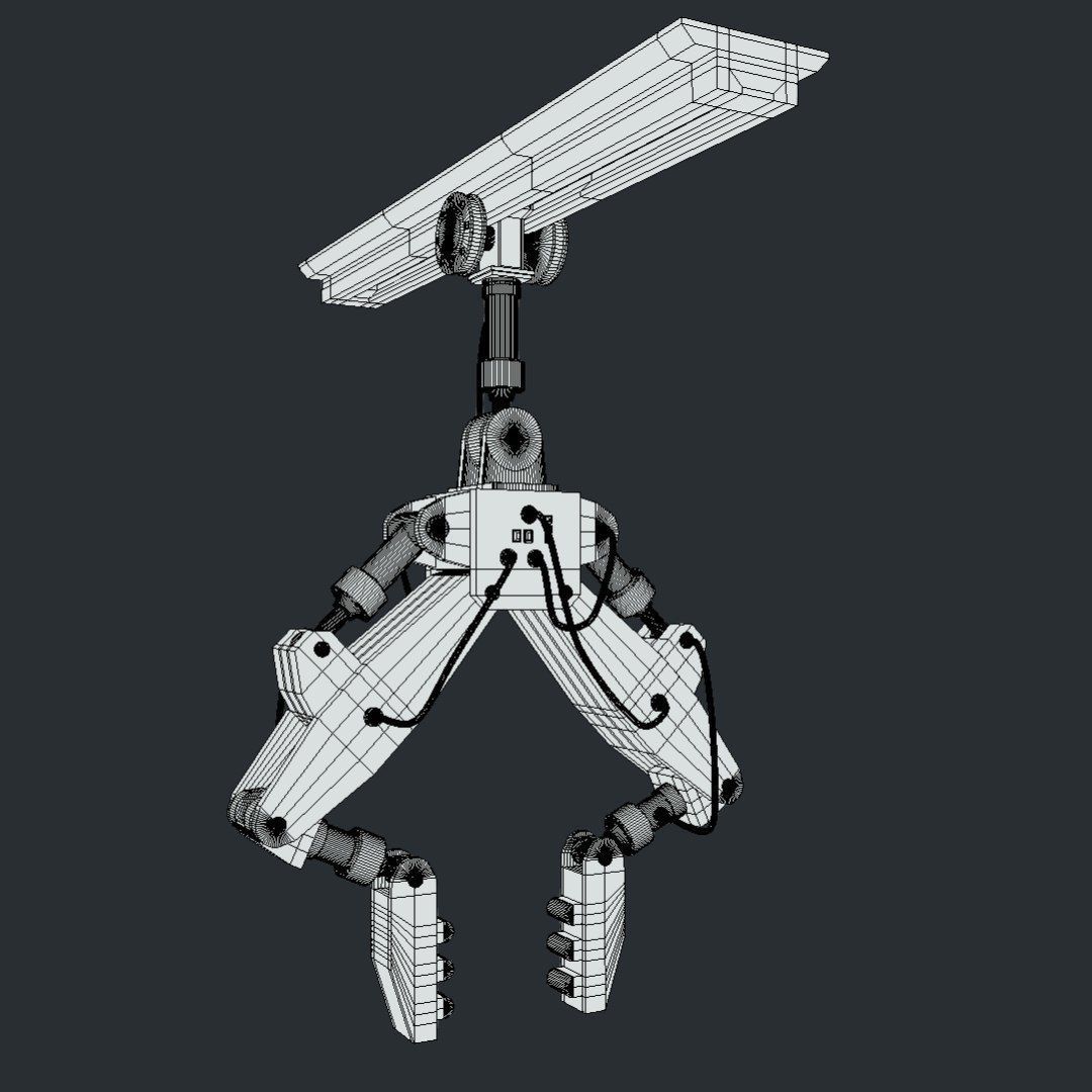 Sci Fi Frog Legged Crane Low-poly 3D model_7