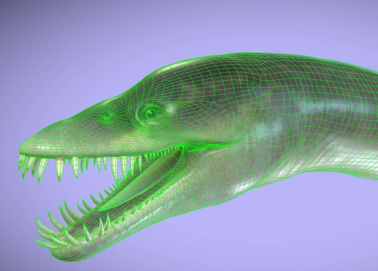 Elasmosaurus Low-poly 3D model_1