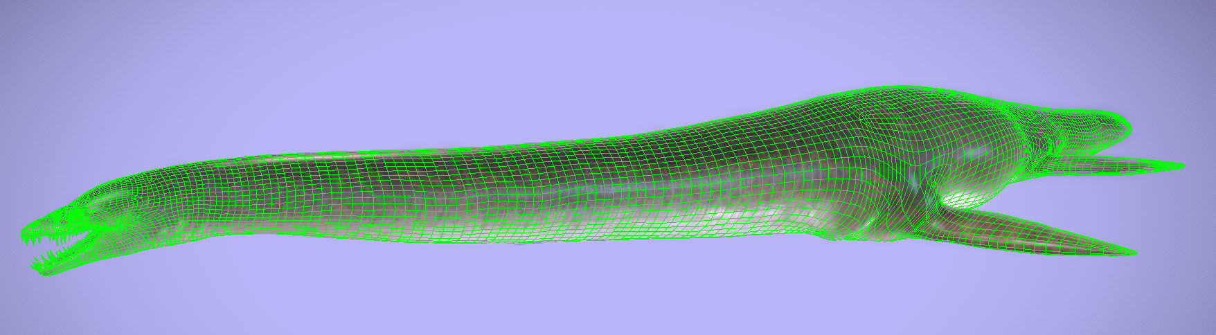 Elasmosaurus Low-poly 3D model_3
