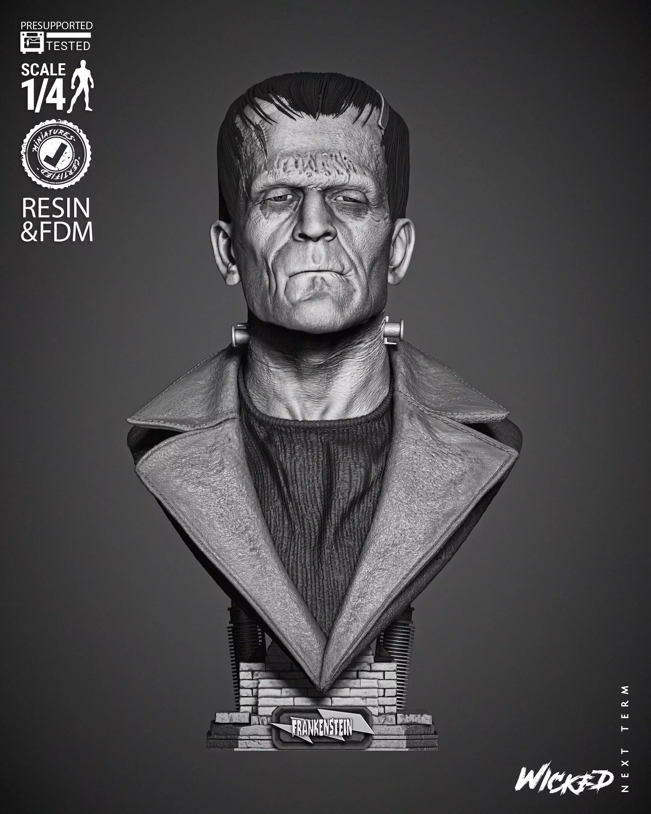 Wicked Movies Frankstein Bust 3D print model