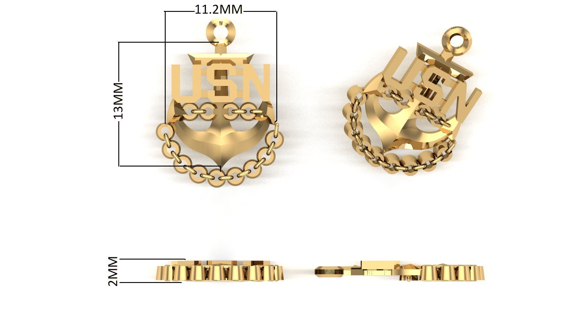 us navy pendant 3D model_1