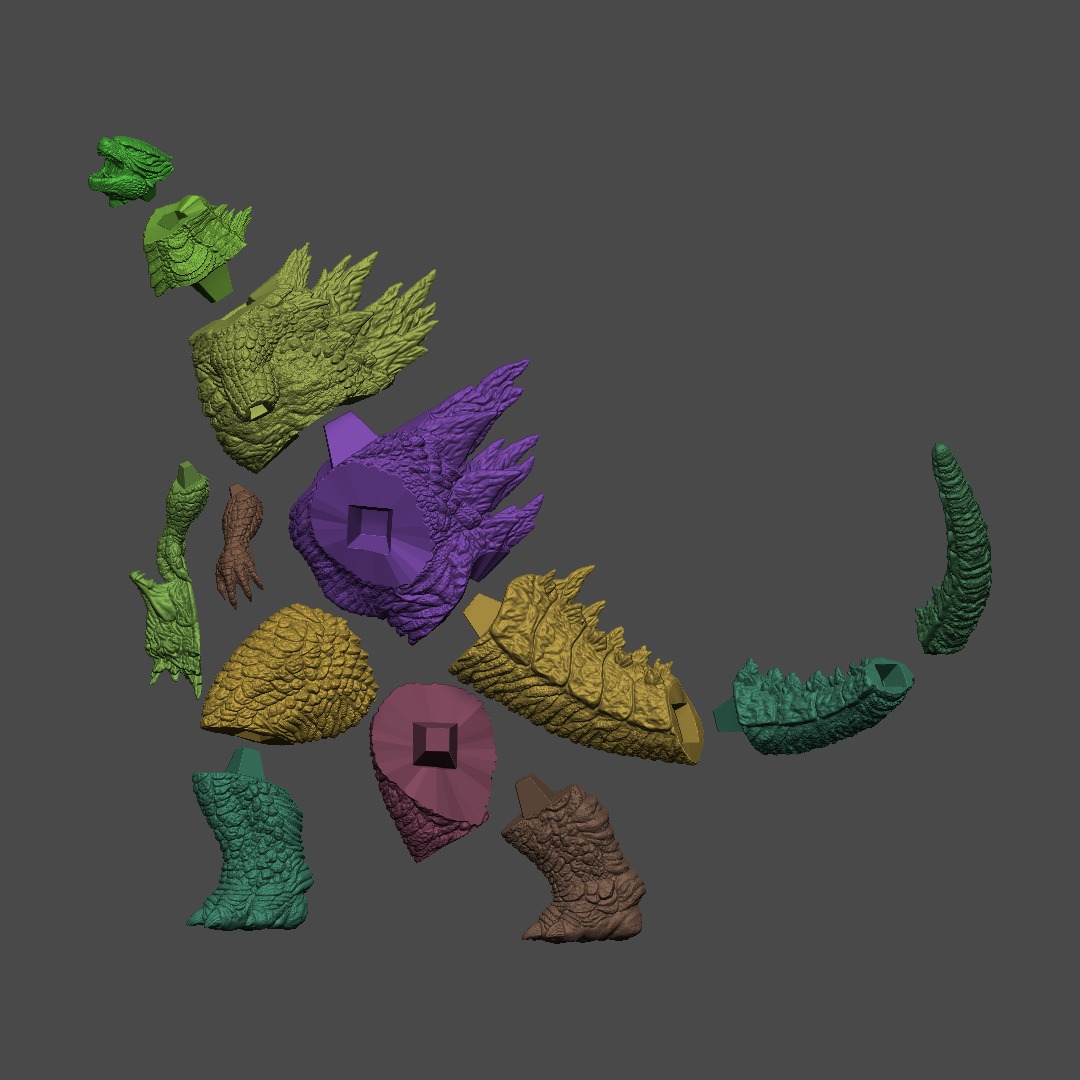 Godzilla 2014 - With Muto Head 3D print model_3