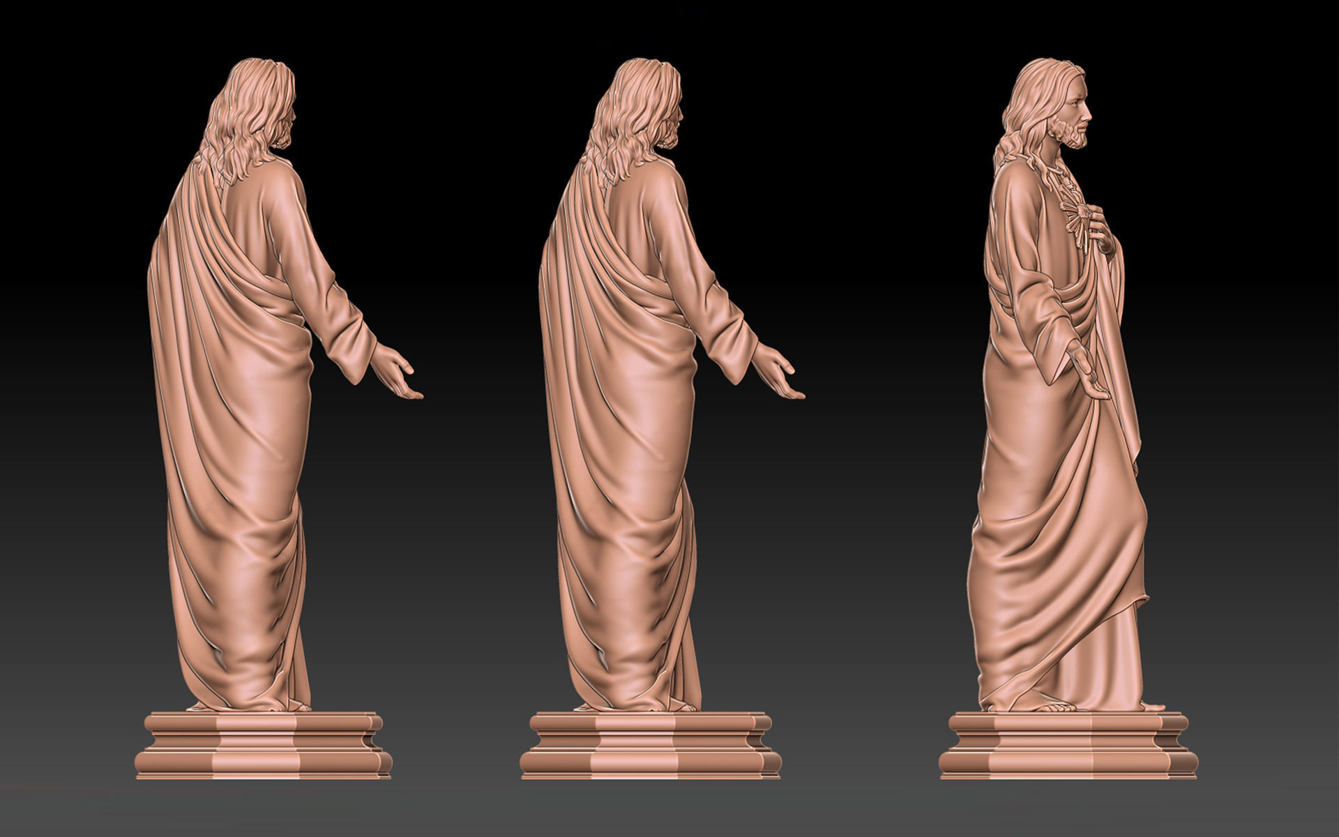 jesus sacred heart 3D print model_2