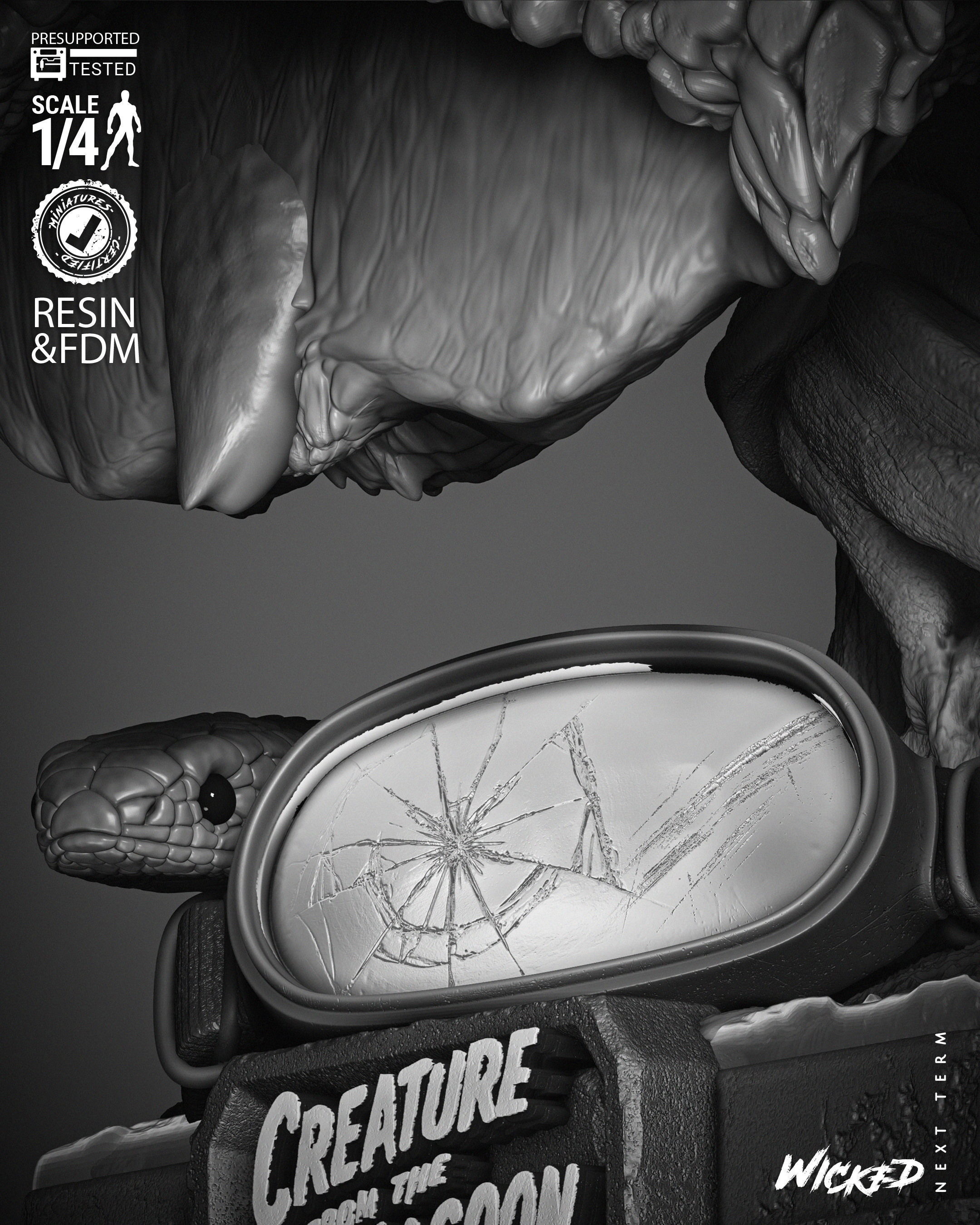 Wicked Movies Creature Of Lagoon Bust 3D print model_31