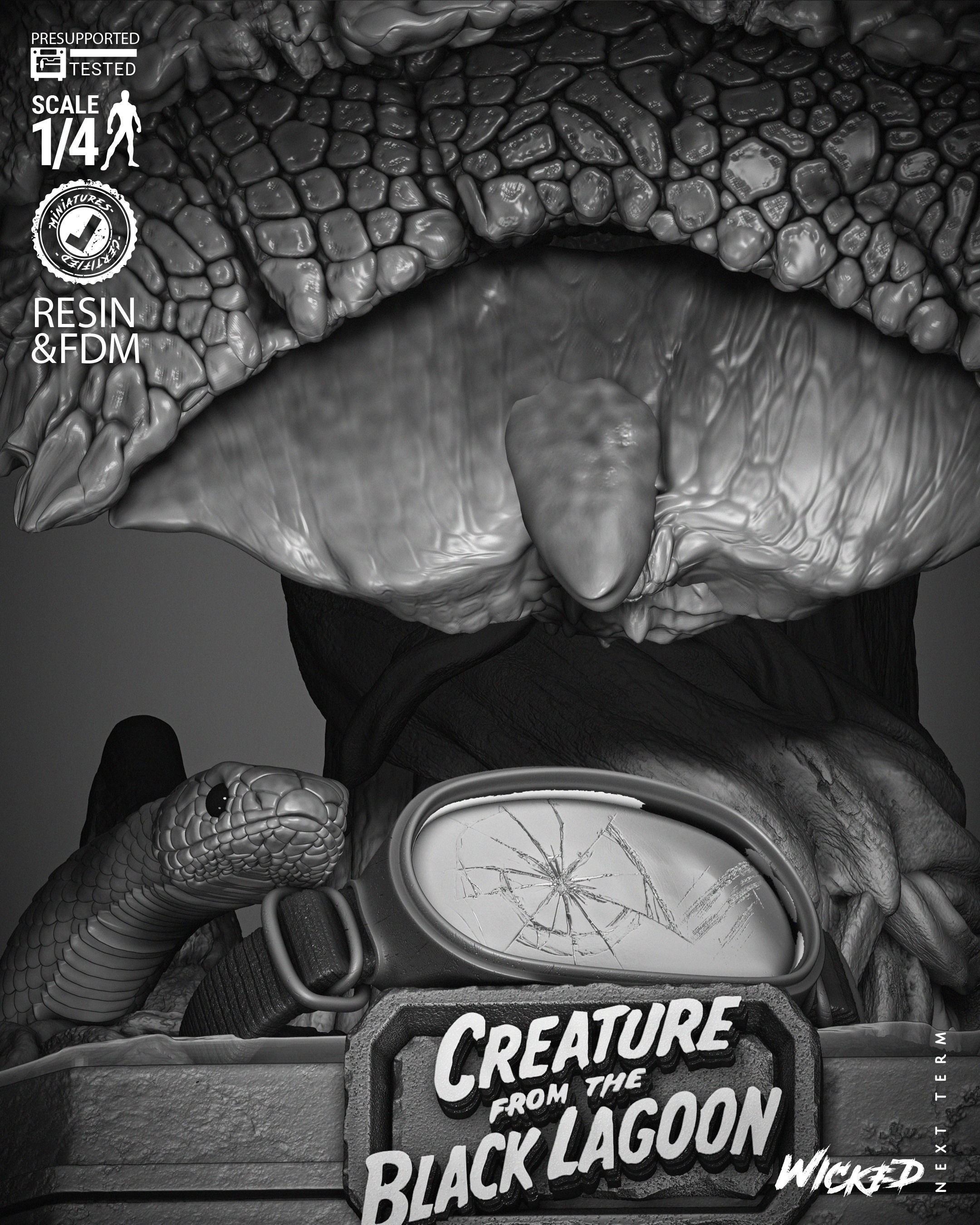 Wicked Movies Creature Of Lagoon Bust 3D print model_33