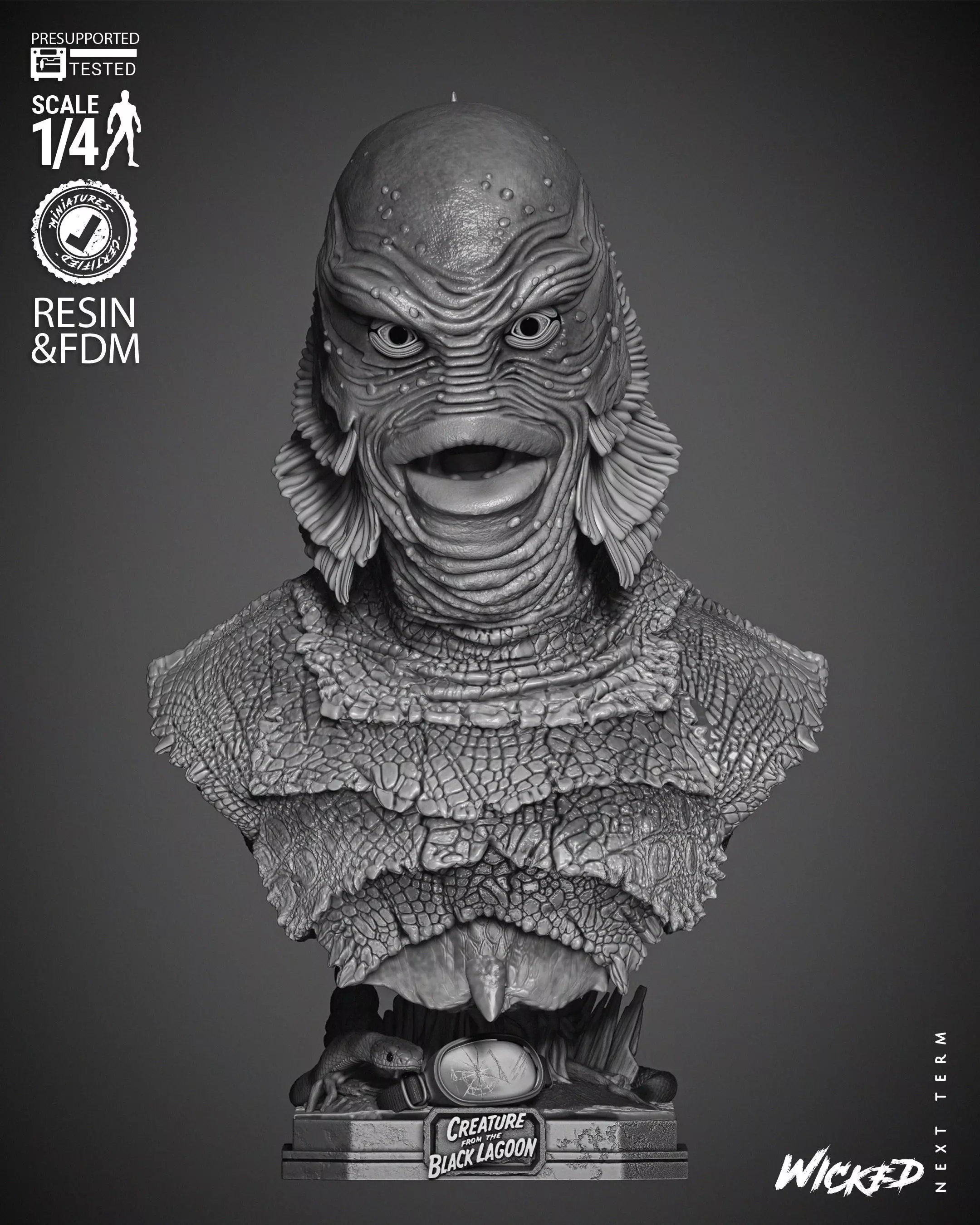 Wicked Movies Creature Of Lagoon Bust 3D print model_0