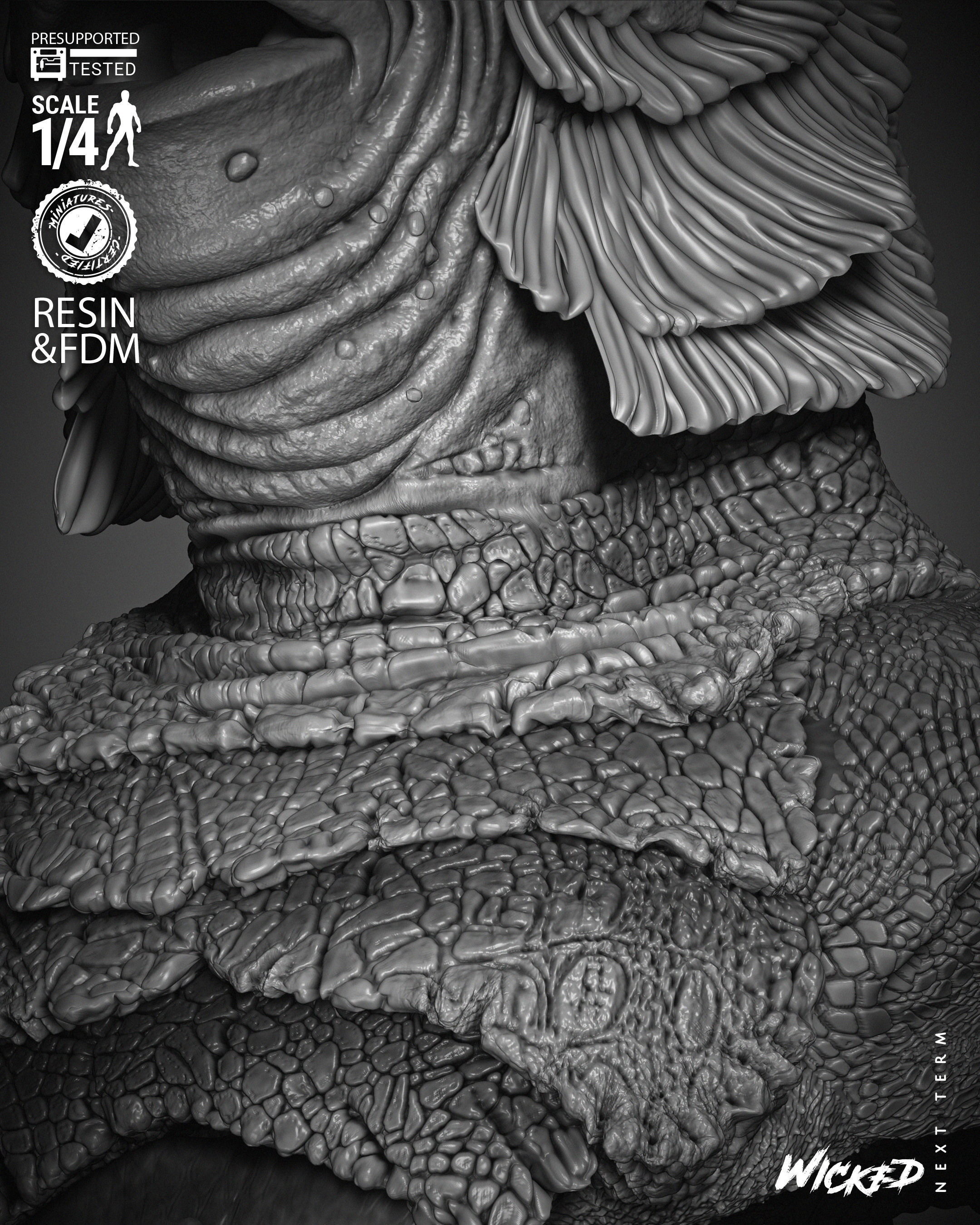 Wicked Movies Creature Of Lagoon Bust 3D print model_38