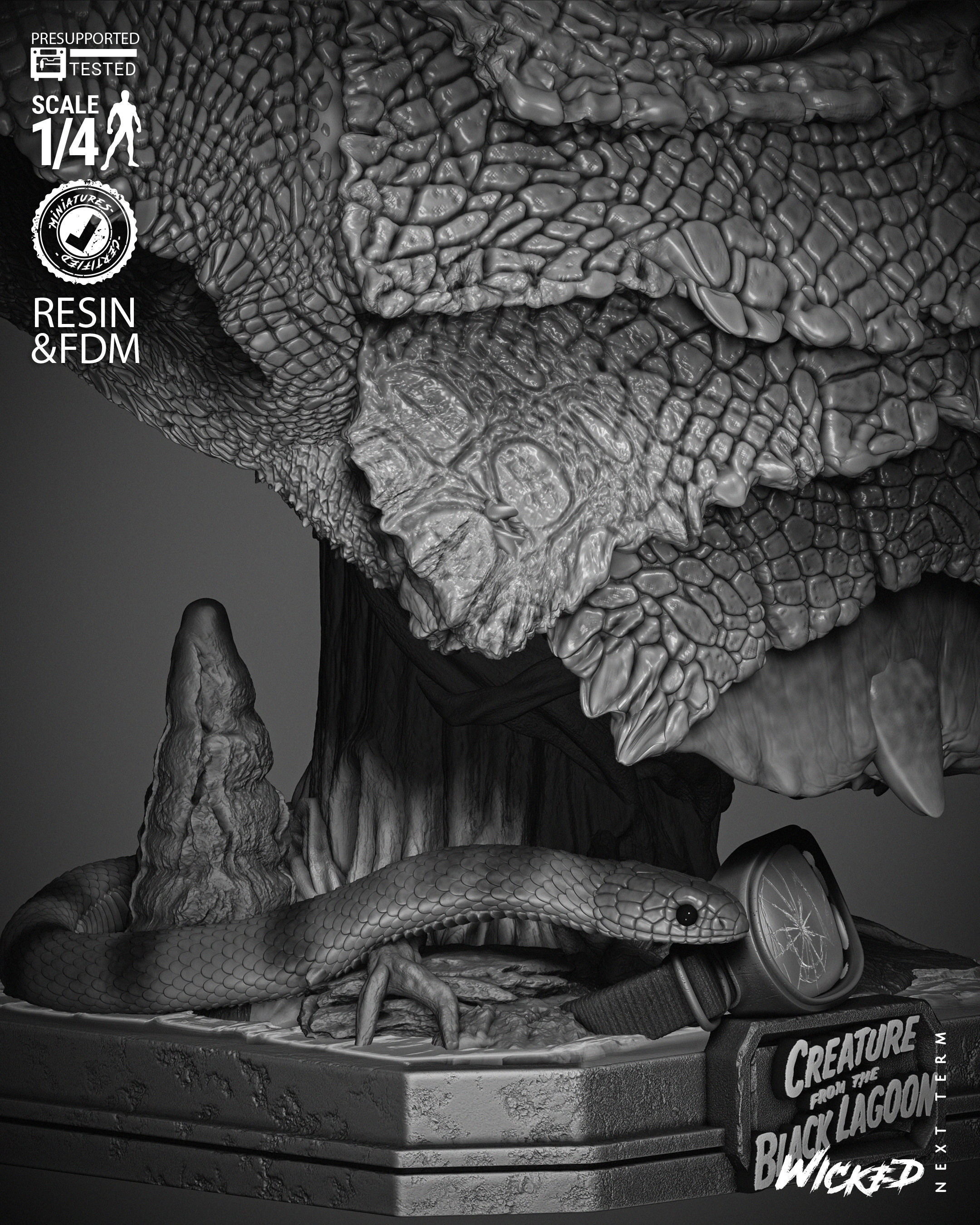 Wicked Movies Creature Of Lagoon Bust 3D print model_28