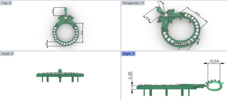 Horses 50 Peso Coin Bezel Mexican Flag 3D print model_21