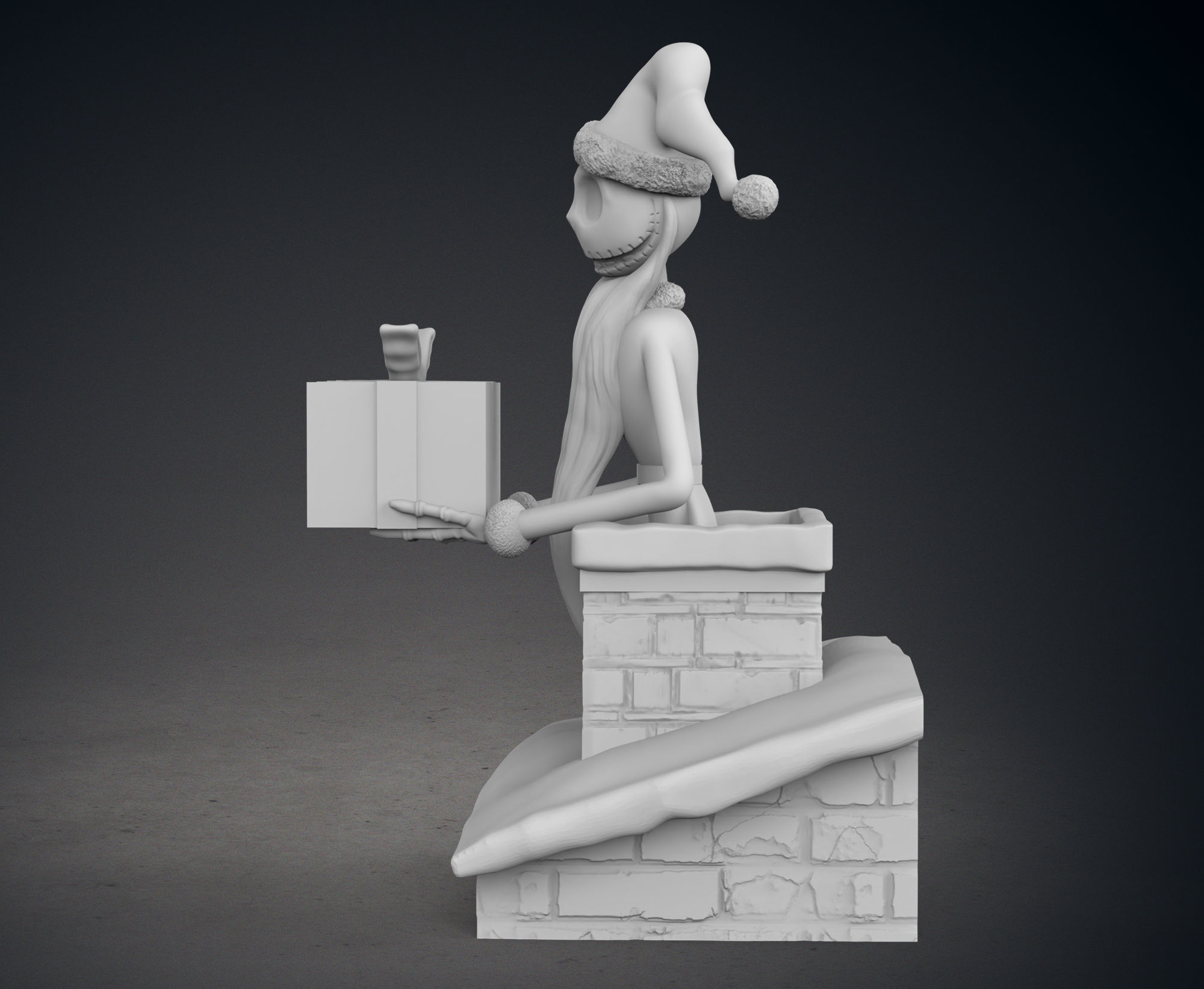 Nightmare Before Christmas Jack Skellington Delivering A Present 3D print model_3