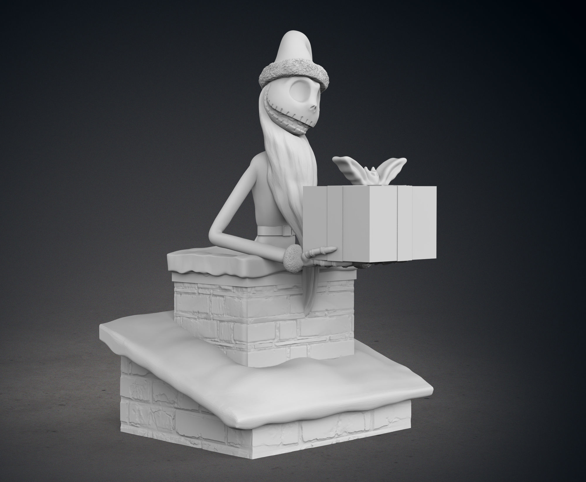 Nightmare Before Christmas Jack Skellington Delivering A Present 3D print model_8