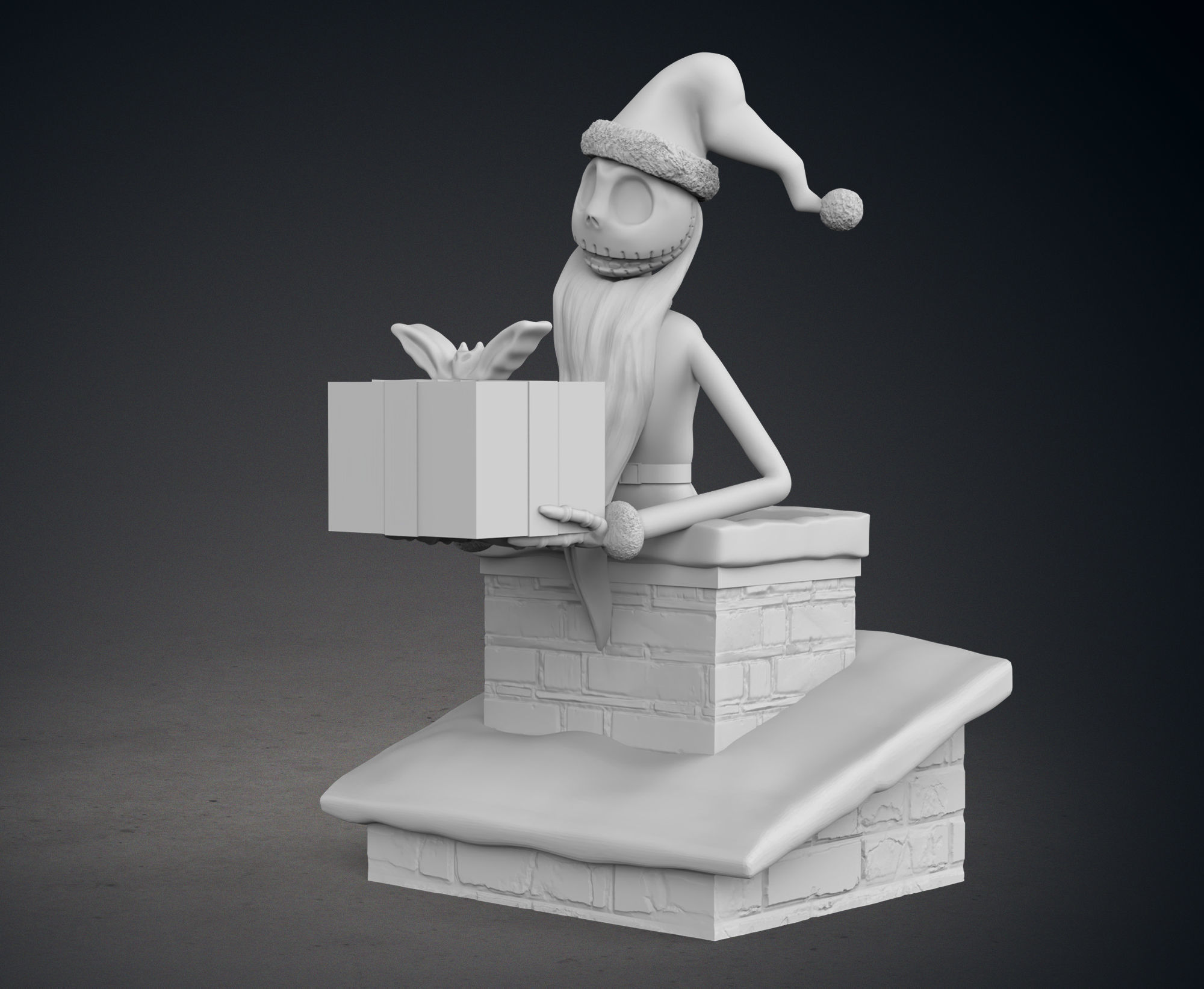 Nightmare Before Christmas Jack Skellington Delivering A Present 3D print model_2