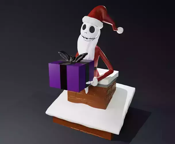 Nightmare Before Christmas Jack Skellington Delivering A Present 3D print model