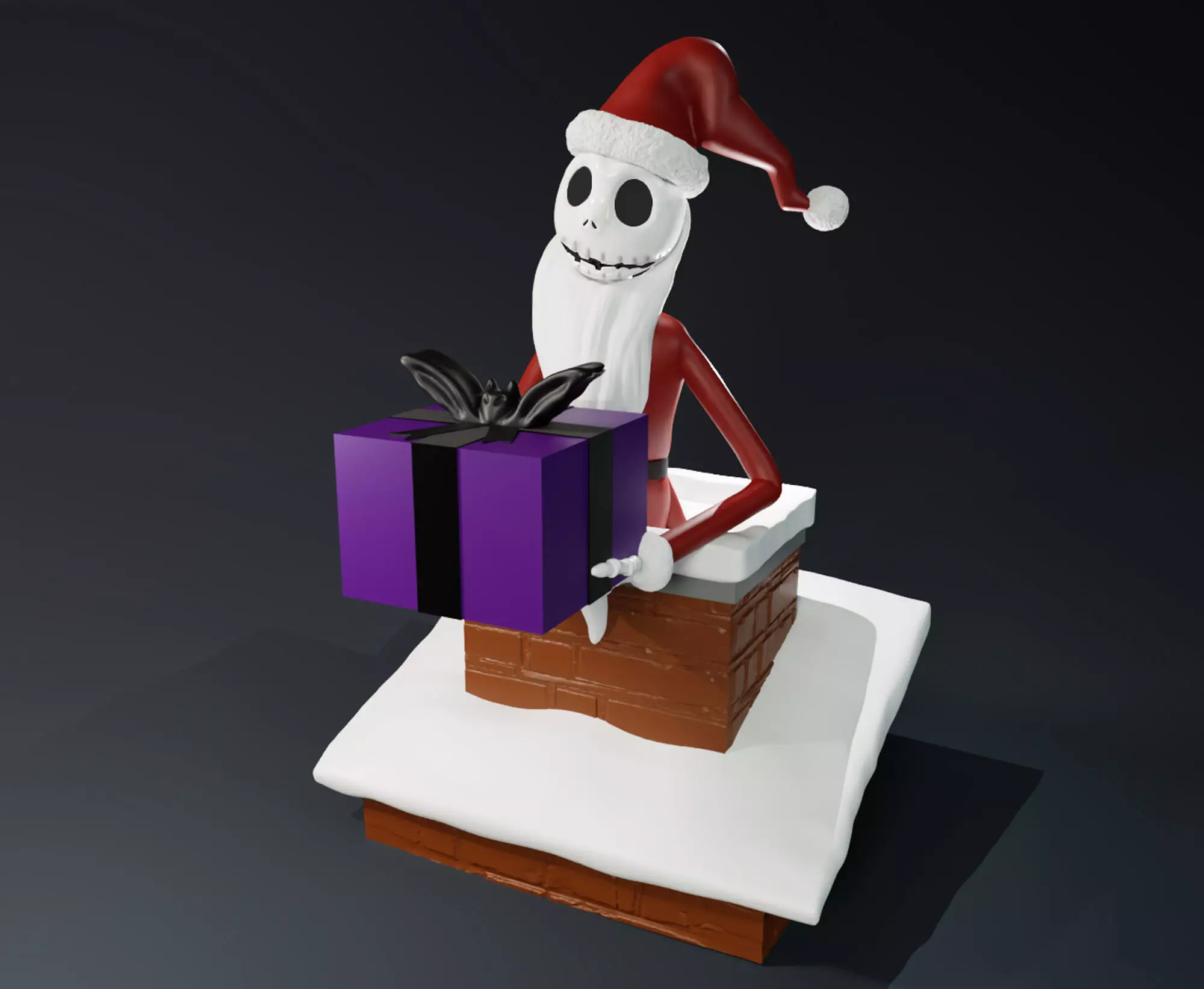 Nightmare Before Christmas Jack Skellington Delivering A Present 3D print model_0