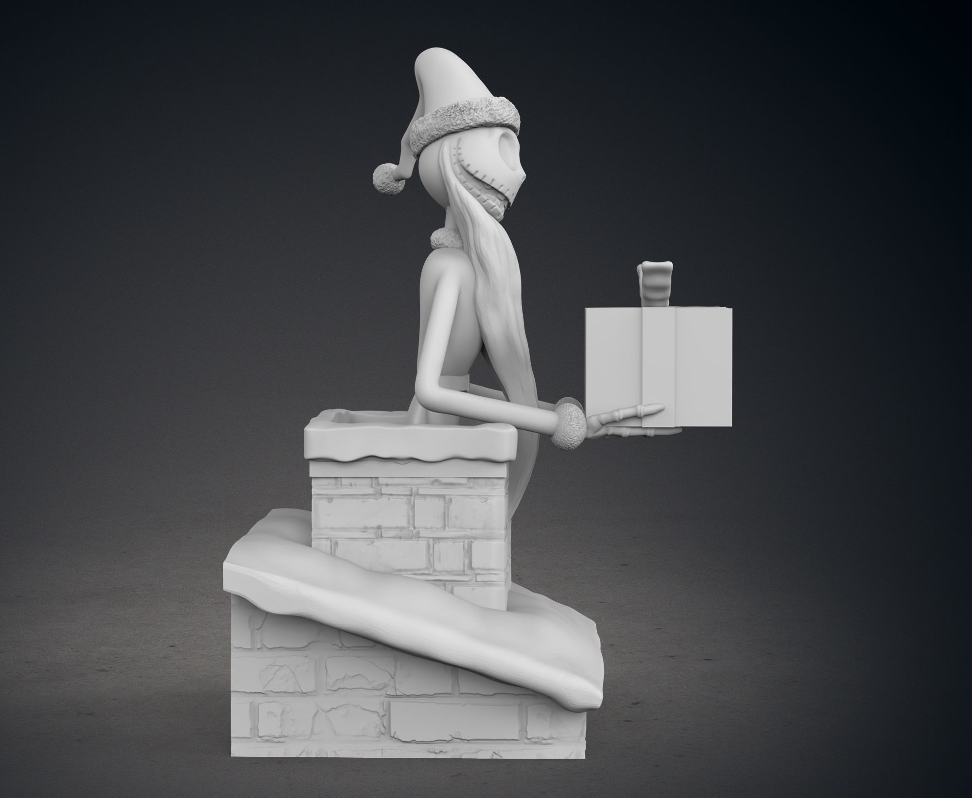 Nightmare Before Christmas Jack Skellington Delivering A Present 3D print model_7