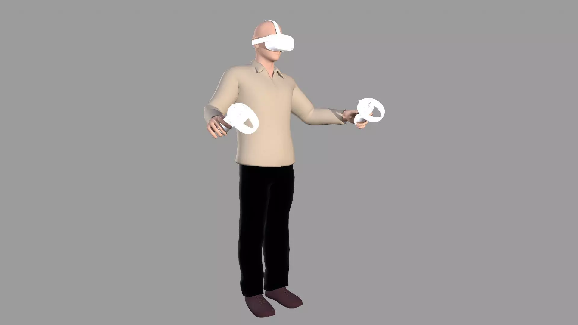 VR Character Boy Low-poly 3D model_0
