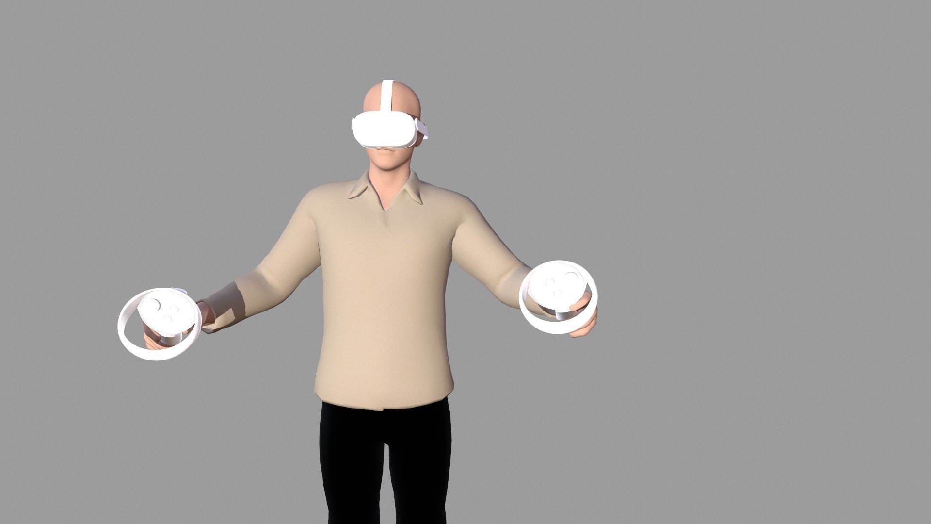 VR Character Boy Low-poly 3D model_3