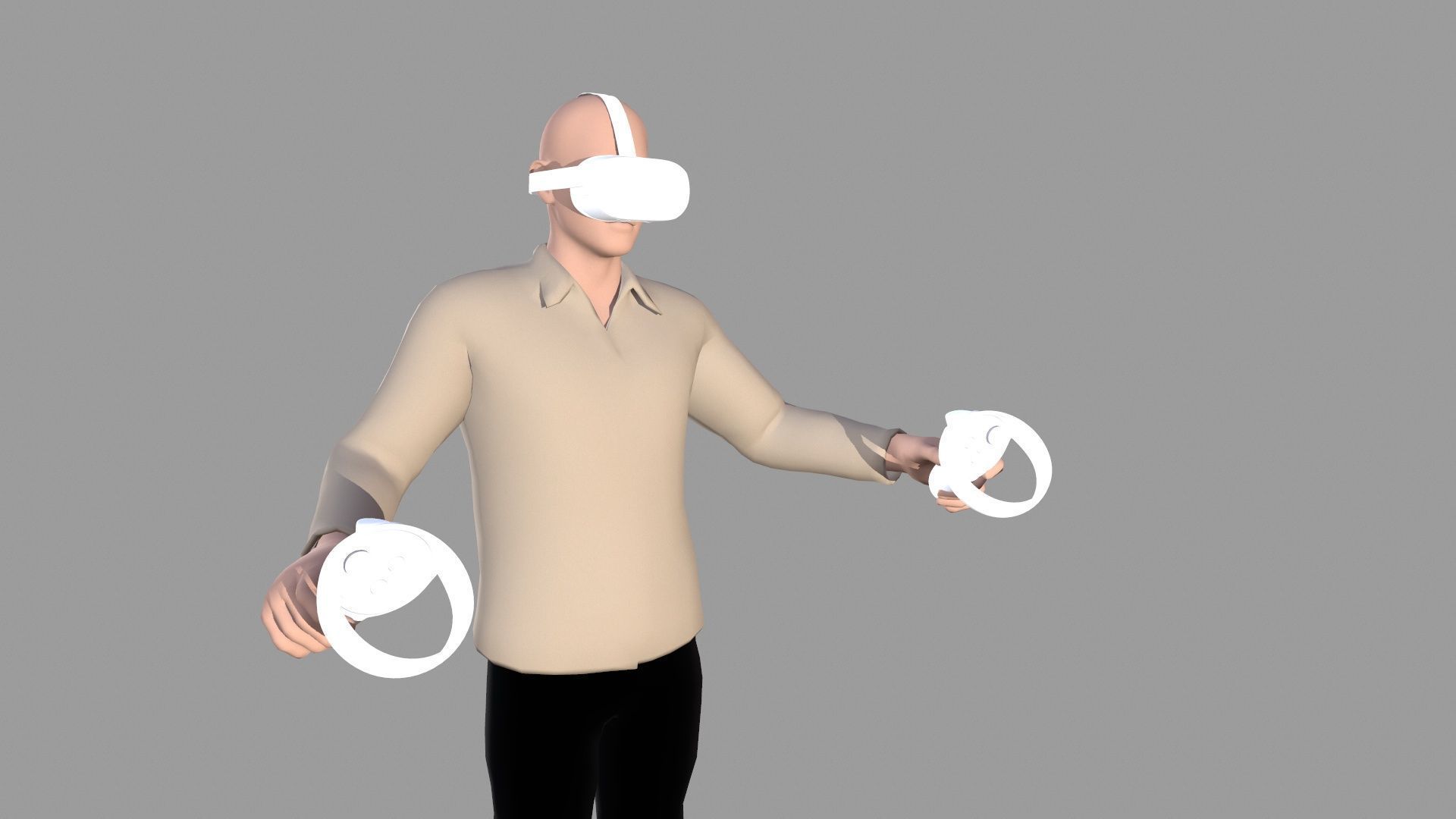 VR Character Boy Low-poly 3D model_4