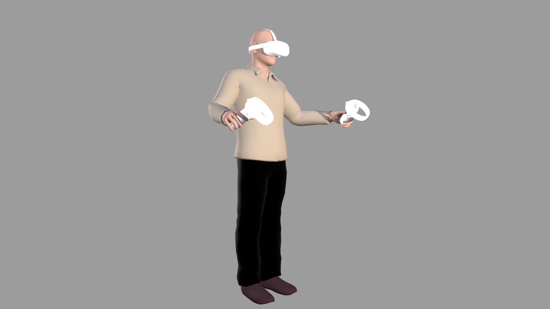 VR Character Boy Low-poly 3D model_9