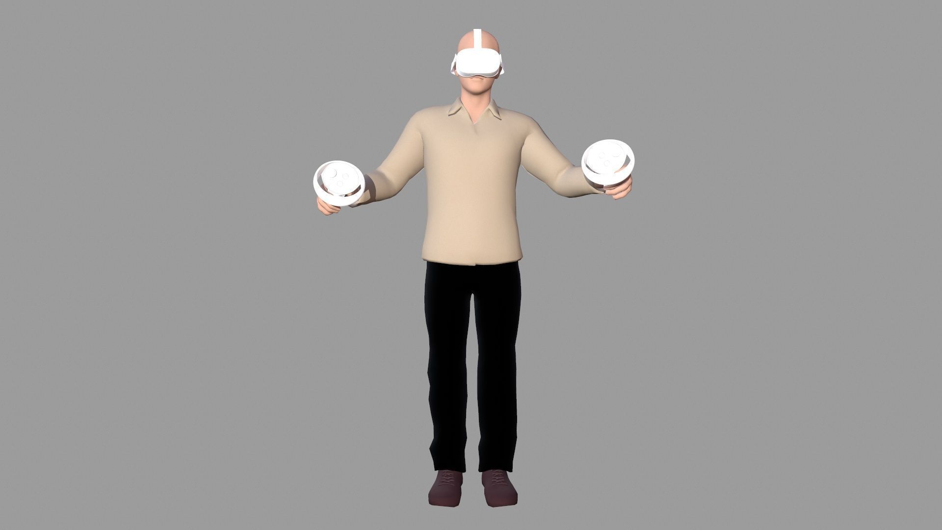VR Character Boy Low-poly 3D model_2
