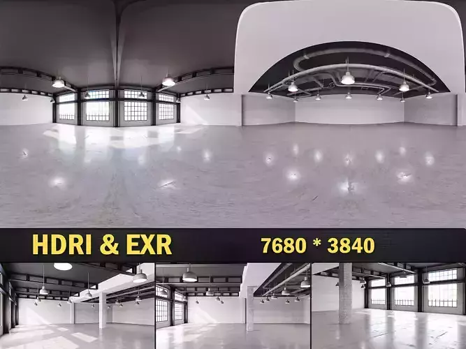 HDRI Interior Loft Office Hall 02