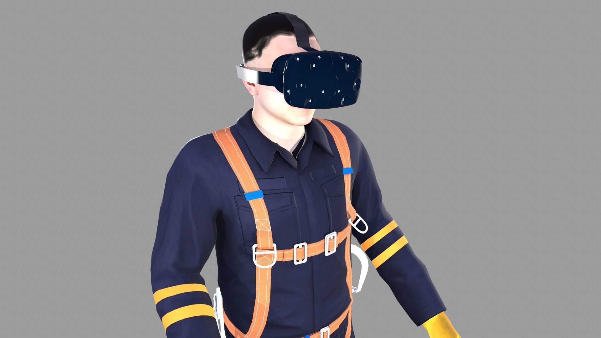 Character VR HeadSet Low-poly 3D model_9