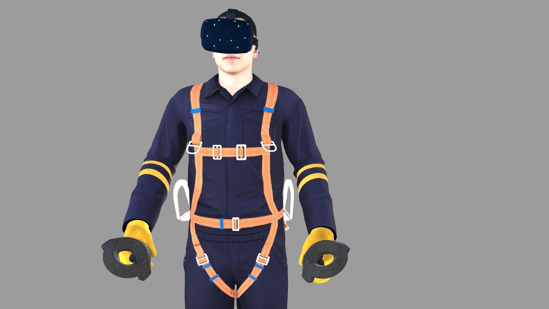 Character VR HeadSet Low-poly 3D model_3