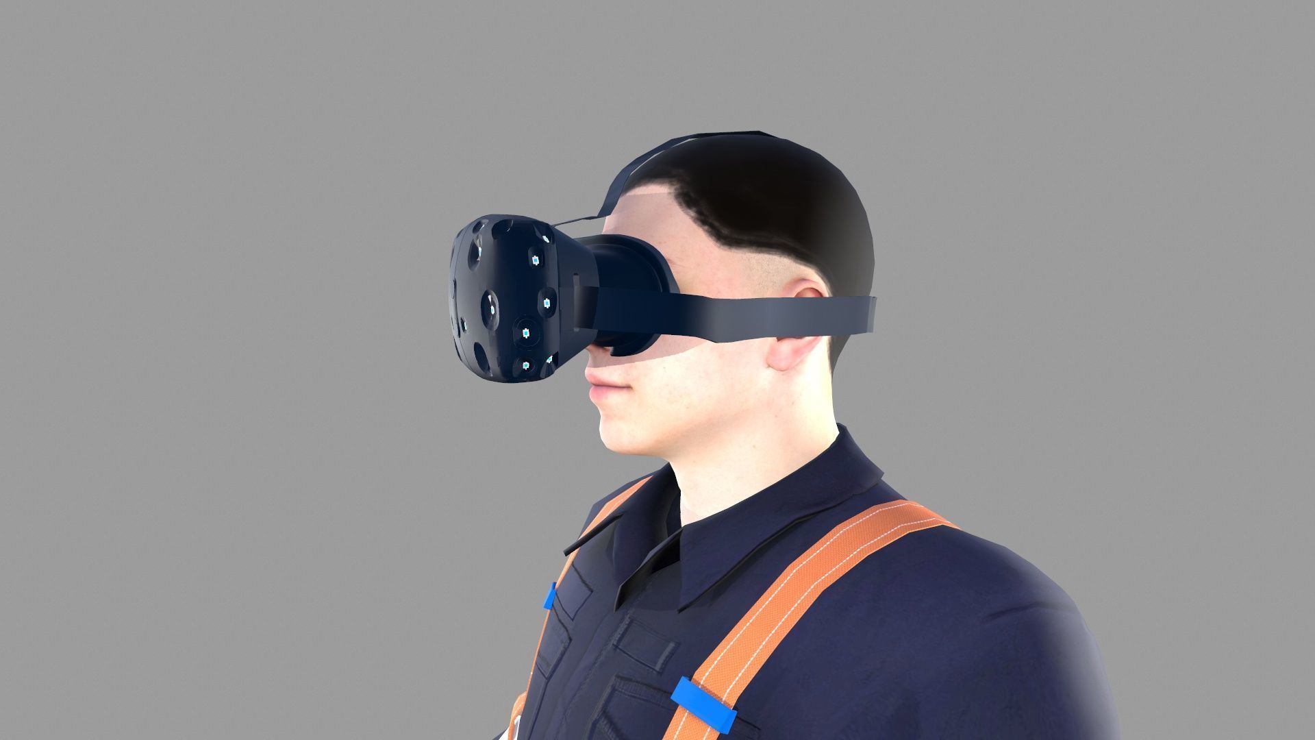 Character VR HeadSet Low-poly 3D model_7