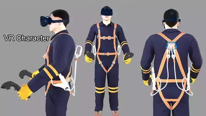 Character VR HeadSet Low-poly 3D model