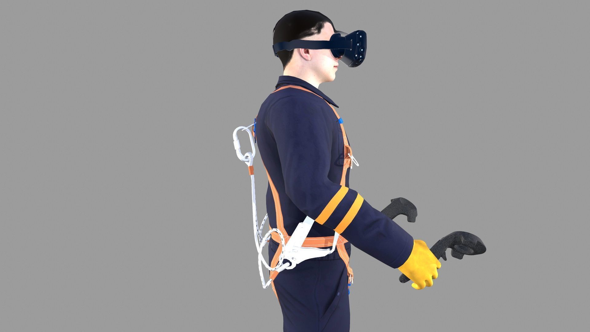 Character VR HeadSet Low-poly 3D model_4