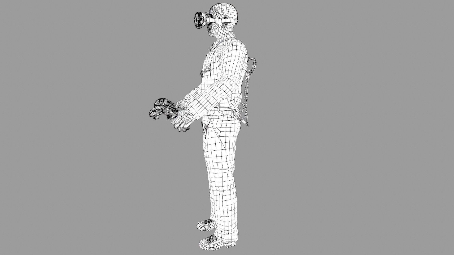 Character VR HeadSet Low-poly 3D model_29