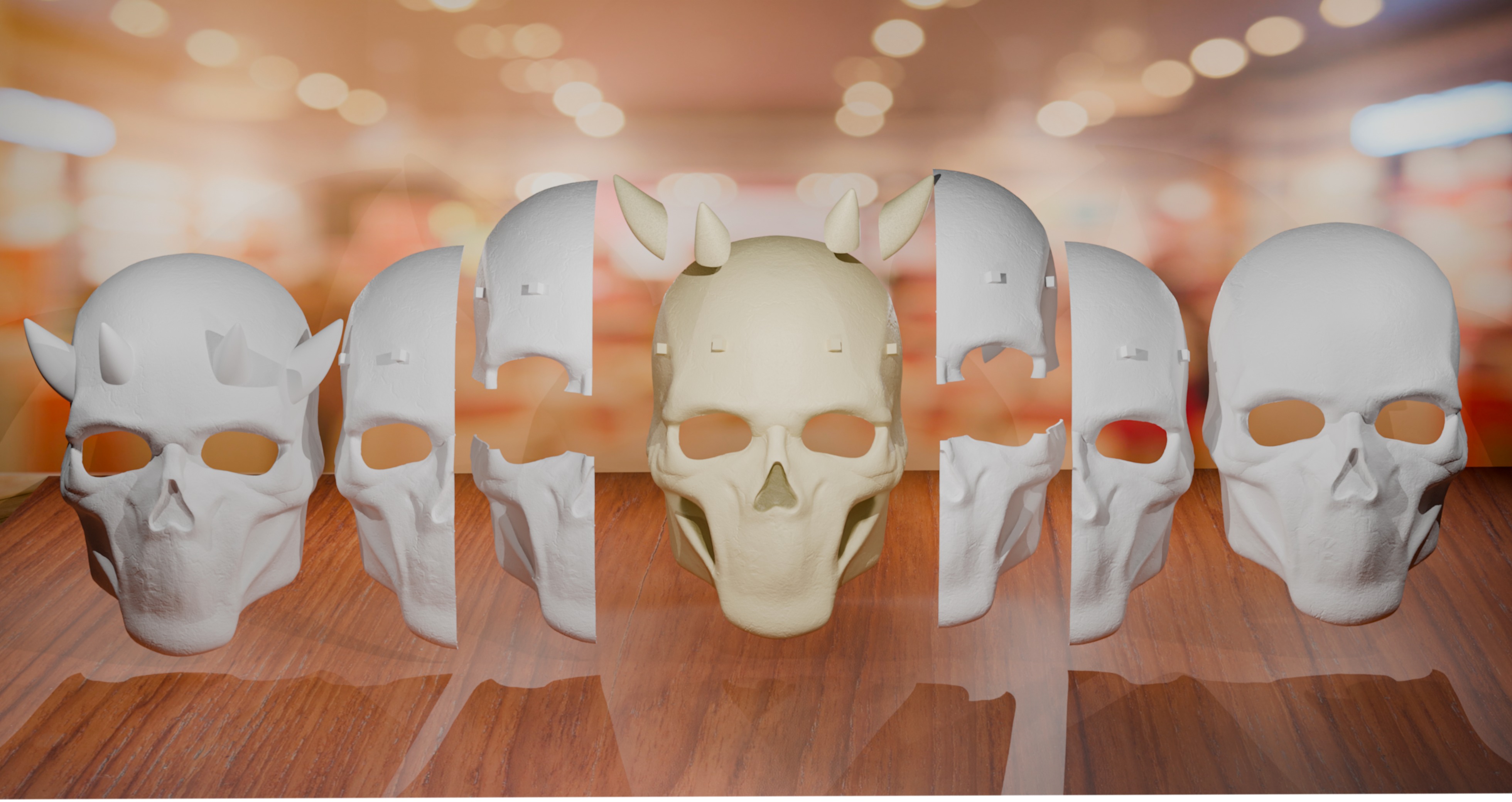 Mouthless Skull Mask Cosplay 3D print model_3