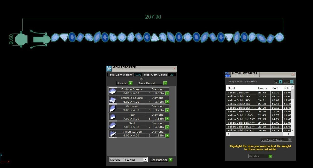 multi color bracelet 3D model_3