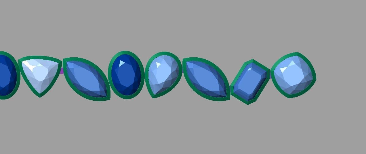 multi color bracelet 3D model_4