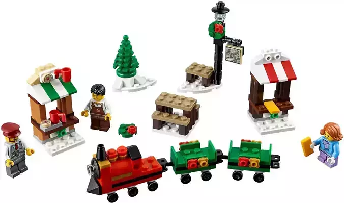 PixelBricks3D - Lego Christmas Train Ride  3D print model