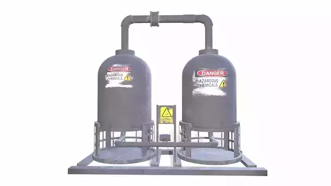 Hazard Storage Tank Low-poly 3D model