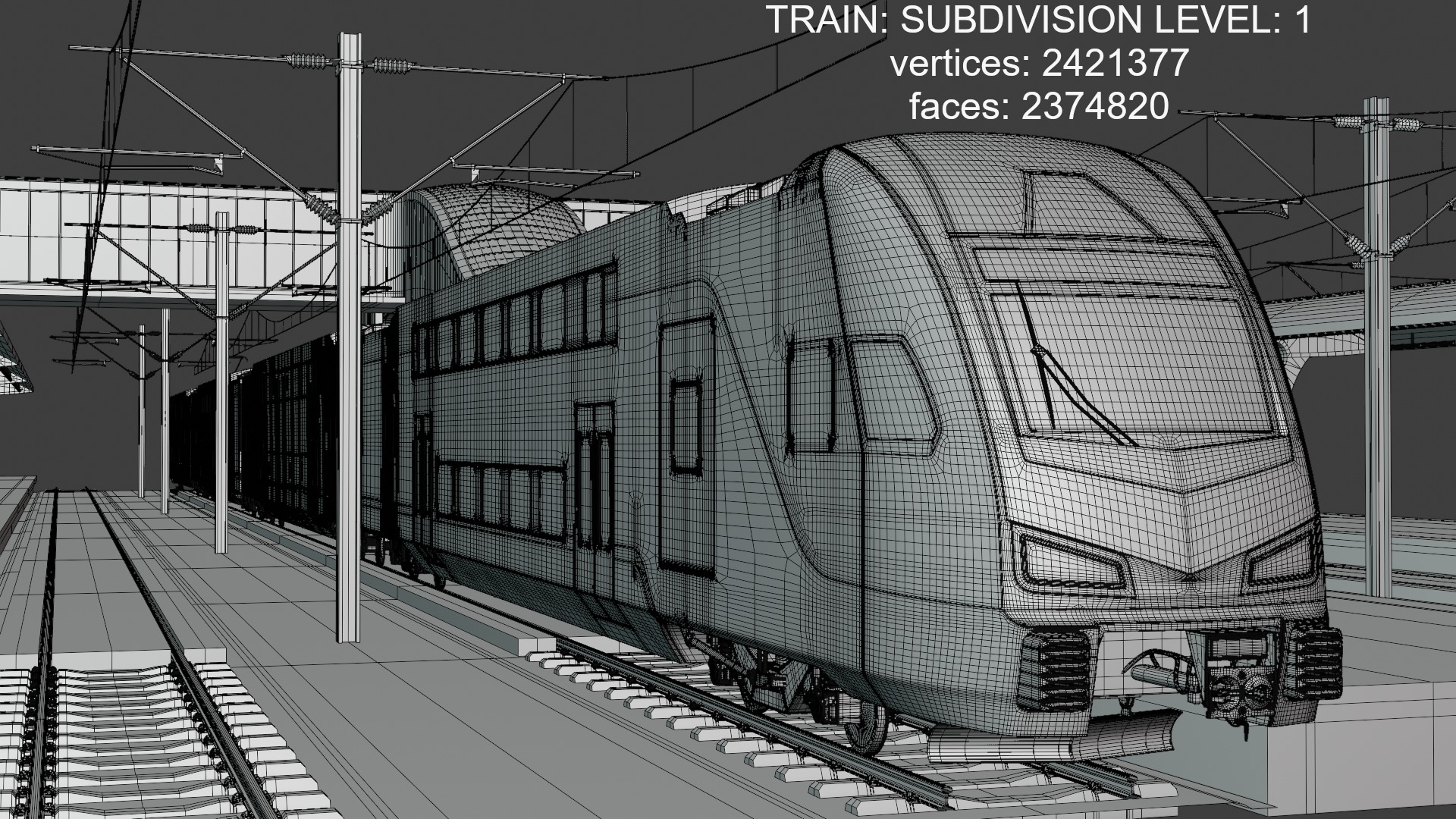 Stations with Stadler Kiss train 3D Model Collection_8