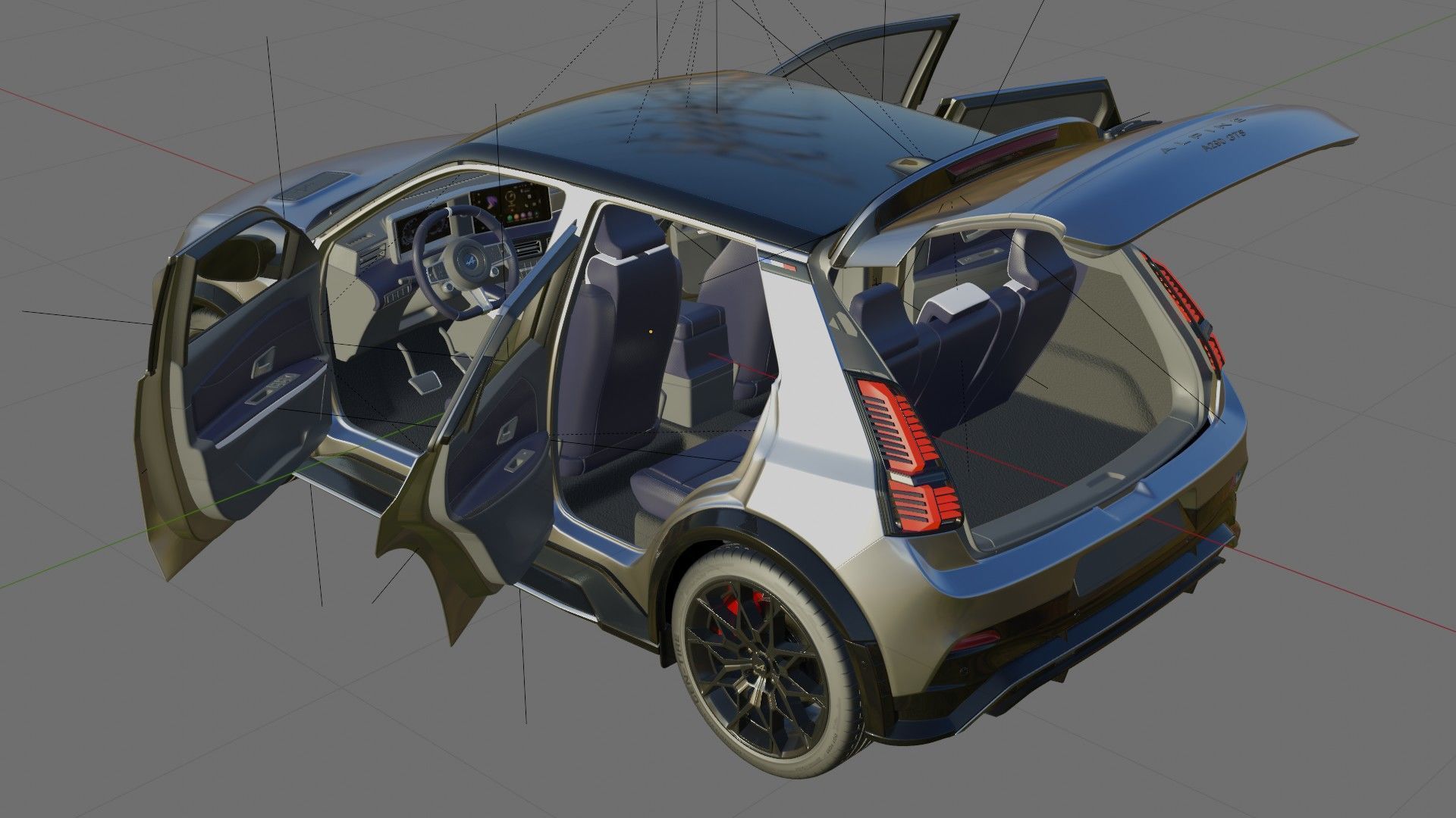 Alpine A290 GTS 2025 with interior 3D model_24